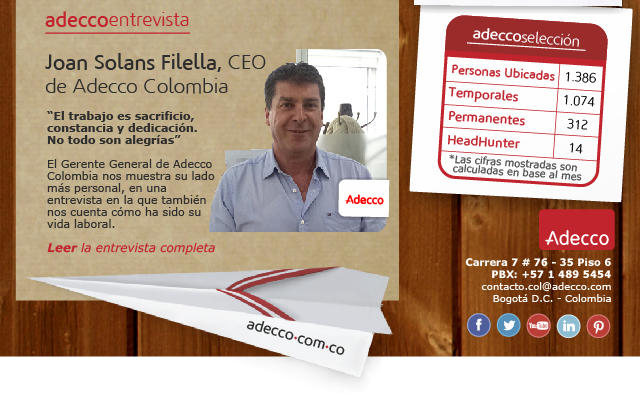 Joan Solans Filella, CEO de Adecco Colombia